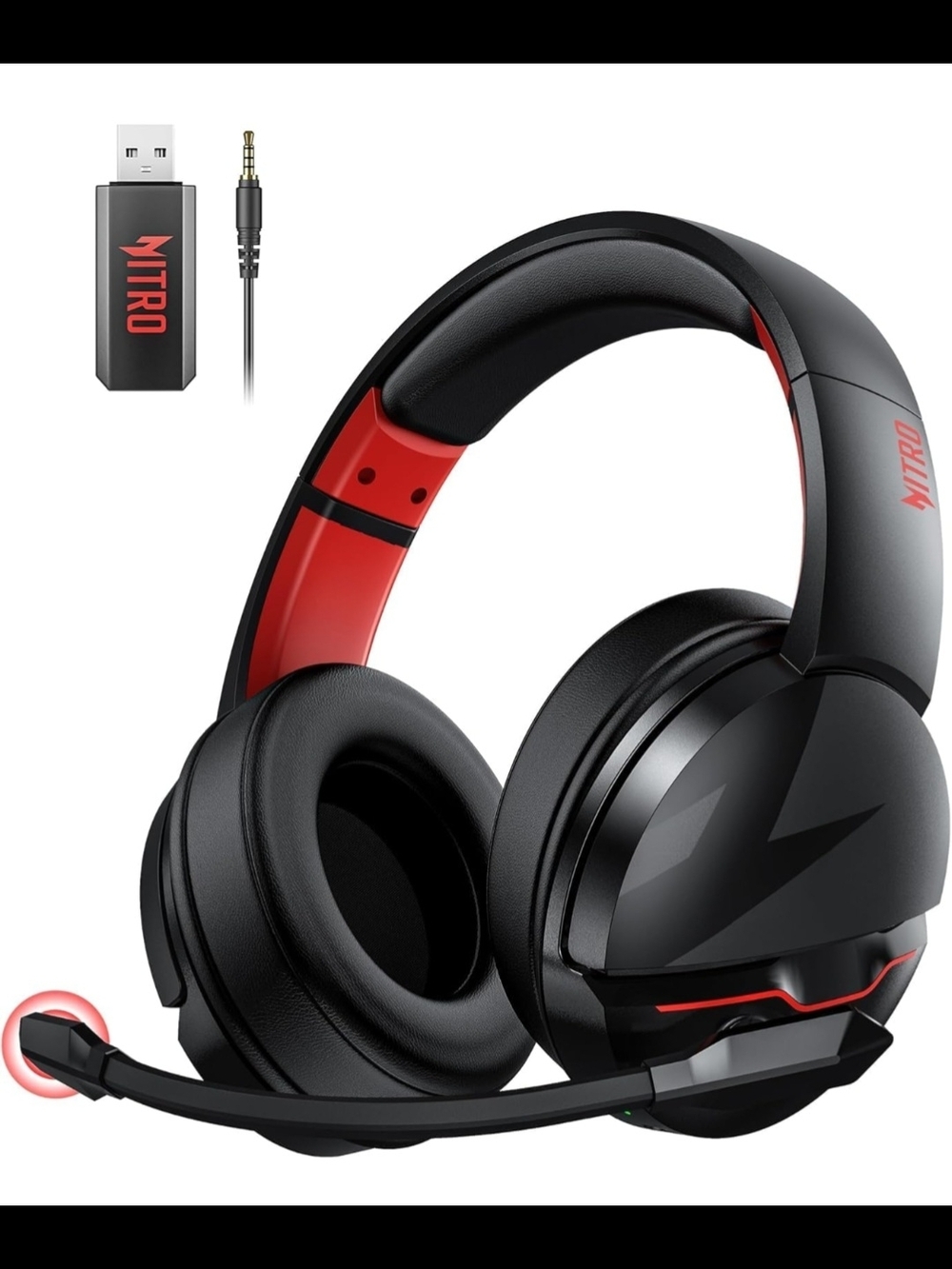 Acer Nitro Wireless Gaming Headset Black with Red Accents